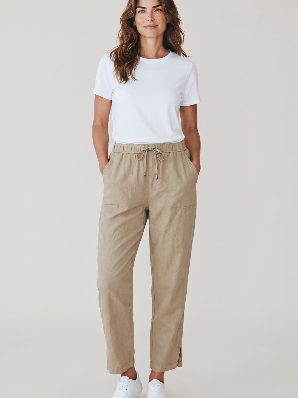 croft & barrow Drawstring Ankle Utility Pants in Khaki